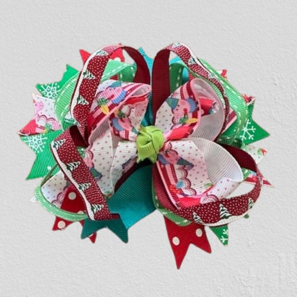 Hand Crafted Other - Peppa Pig Holiday Boutique Deluxe Bow  5B4544  Handmade NWT Boutique